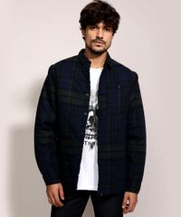 Camisa-de-Flanela-Masculina-Overshirt-Estampada-Xadrez-Manga-Longa-Azul-Marinho-9812199-Azul_Marinho_1