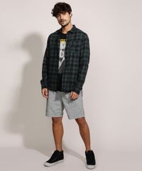 Camisa-de-Flanela-Masculina-Tradicional-Estampada-Xadrez-Manga-Longa-Verde-9813191-Verde_3