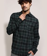Camisa-de-Flanela-Masculina-Tradicional-Estampada-Xadrez-Manga-Longa-Verde-9813191-Verde_4