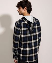 Camisa-de-Flanela-Masculina-Tradicional-Estampada-Xadrez-com-Capuz-Manga-Longa-Azul-Marinho-9813194-Azul_Marinho_2