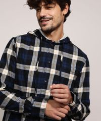Camisa-de-Flanela-Masculina-Tradicional-Estampada-Xadrez-com-Capuz-Manga-Longa-Azul-Marinho-9813194-Azul_Marinho_4