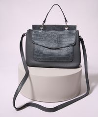 Bolsa-Feminina-Transversal-Media-com-Lapela-Croco-e-Alca-de-Mao-Chumbo-9845704-Chumbo_2
