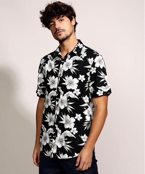 camisa floral c&a
