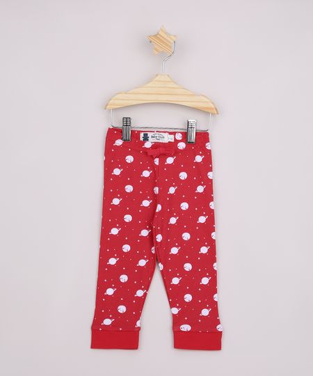 Calça Legging Infantil Estampada de Planetas Vermelha - 12-18 é boa?