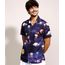 Camisa-Masculina-Tradicional-Snoopy-Estampada-Manga-Curta-Preta-9942462-Preto_1