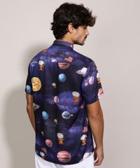 Camisa-Masculina-Tradicional-Snoopy-Estampada-Manga-Curta-Preta-9942462-Preto_4