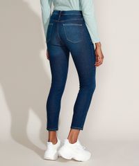 Calca-Jeans-Feminina-Cigarrete-Cintura-Alta-com-Rasgos-e-Certificacao-C2C™-Azul-Escuro-9956801-Azul_Escuro_2