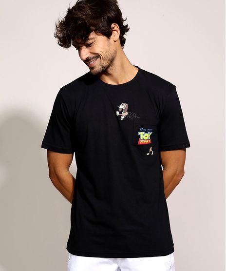 Camiseta-Masculina-Slinky-Toy-Story-com-Bolso-Manga-Curta-Gola-Careca-Preta-9960832-Preto_1