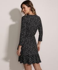 Vestido-Feminino-Curto-Estampado-Floral-com-Transpasse-e-Babado-Manga-3-4-Decote-V-Preto-9961291-Preto_2