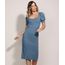 Vestido-Feminino-Midi-Comfy-com-Fenda-Manga-Curta-Bufante-Azul-9961294-Azul_1
