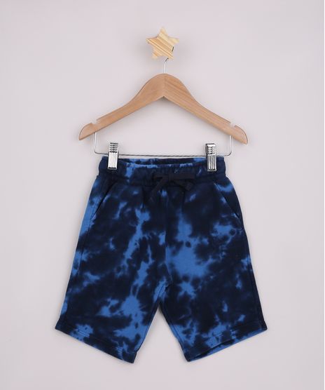 Bermuda-de-Moletom-Infantil-Estampada-Tie-Dye-com-Bolsos-Azul-Marinho-9961939-Azul_Marinho_1