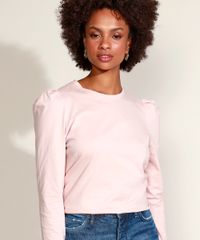Blusa-Feminina-Basica-Manga-Bufante-Decote-Redondo-com-Certificacao-C2C™-Rose-9954379-Rose_4