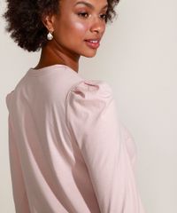 Blusa-Feminina-Basica-Manga-Bufante-Decote-Redondo-com-Certificacao-C2C™-Rose-9954379-Rose_5