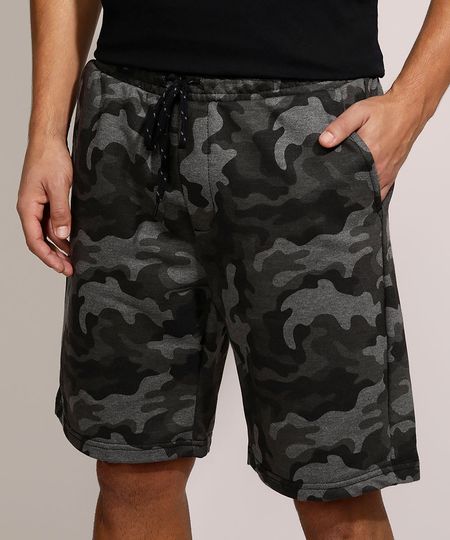 Bermuda-de-Moletom-Masculina-Relaxed-Estampada-Camuflada-Preta-9968798-Preto_1