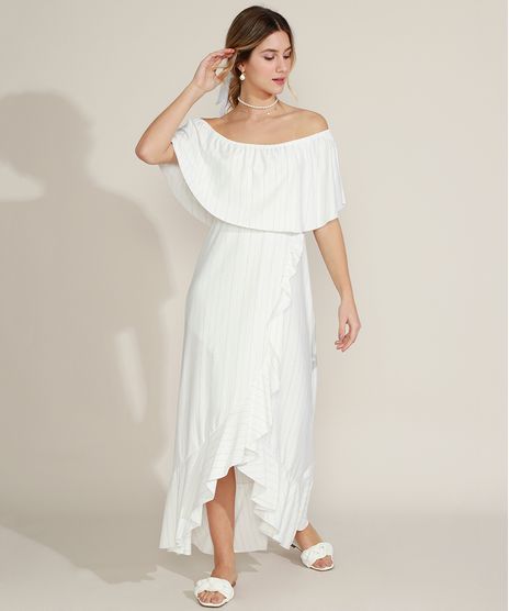 Vestido-Feminino-Longo-Ciganinha-Listrado-com-Lurex-Manga-Curta-Branco-9960241-Branco_1