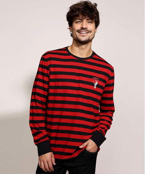 Camiseta-Masculina-Freddy-Krueger-Listrada-Manga-Longa-Gola-Careca-Preta-9960548-Preto_1