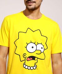 Camiseta-Masculina-Lisa-Simpson-Manga-Curta-Gola-Careca-Amarela-9960877-Amarelo_2