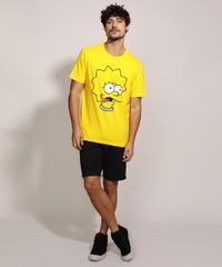 Camiseta-Masculina-Lisa-Simpson-Manga-Curta-Gola-Careca-Amarela-9960877-Amarelo_3