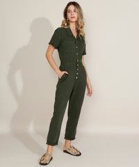 Macacao-de-Sarja-Feminino-com-Bolsos-Manga-Curta-Verde-Militar-9968058-Verde_Militar_1