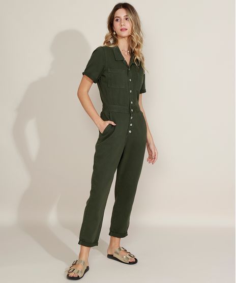 Macacao-de-Sarja-Feminino-com-Bolsos-Manga-Curta-Verde-Militar-9968058-Verde_Militar_1