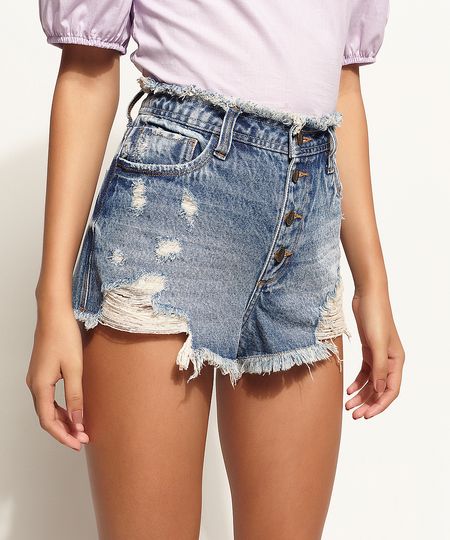 Short-Jeans-Feminino-Cintura-Alta-Lateral-Curta-Destroyed-com-Botoes-e-Cos-Desfiado-Azul-Medio-9970192-Azul_Medio_1 Short-Jeans-Feminino-Cintura-Alta-Lateral-Curta-Destroyed-com-Botoes-e-Cos-Desfiado-Azul-Medio-9970192-Azul_Medio_1