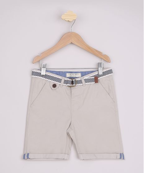 Bermuda-Infantil-de-Sarja-Reta-Barra-Dobrada-e-Cinto-Kaki-9545590-Kaki_1