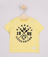 Camiseta-Infantil--Be-Brave-Little-Sailor--Flocada-Manga-Curta-Amarela-9964072-Amarelo_1