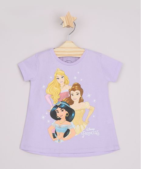 Blusa-Infantil-Ampla-Princesas-com-Glitter-Manga-Curta-Lilas-9965645-Lilas_1