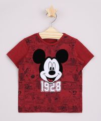 Camiseta-Infantil-Mickey-Flocada-Manga-Curta-Vermelha-9964186-Vermelho_1