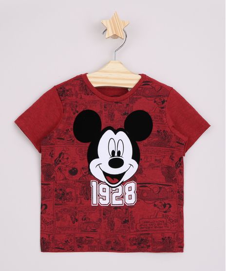 Camiseta-Infantil-Mickey-Flocada-Manga-Curta-Vermelha-9964186-Vermelho_1