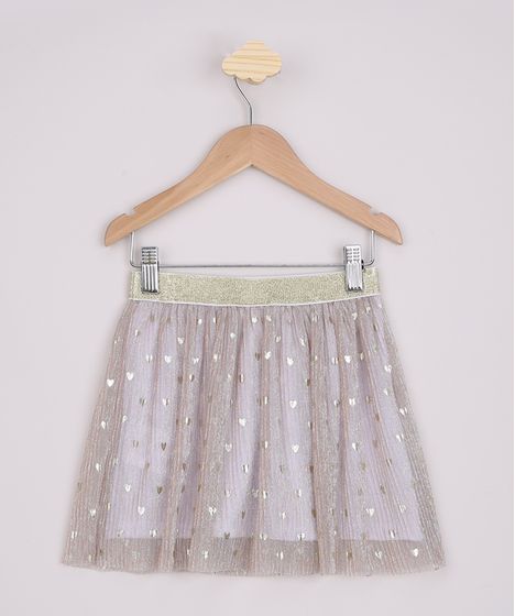 saia de tule infantil dourada
