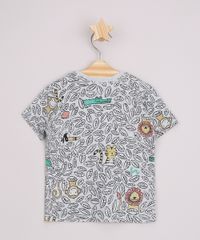 Camiseta-Infantil-Estampada-de-Animais-com-Bolso-Manga-Curta-Cinza-Mescla-9963410-Cinza_Mescla_3