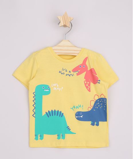 Camiseta-Infantil-Dinossauros--It-s-a-Dino-Party---Manga-Curta--Amarela-9963738-Amarelo_1