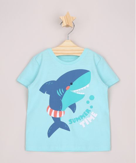 Camiseta-Infantil-Tubarao--Summer-Time--Manga-Curta-Verde-Agua-9963800-Verde_Agua_1