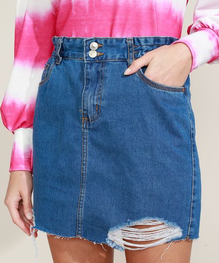 Saia-de-Sarja-Feminina-Curta-com-Bolsos-Destroyed-Azul-Escuro-9964631-Azul_Escuro_1 Saia-de-Sarja-Feminina-Curta-com-Bolsos-Destroyed-Azul-Escuro-9964631-Azul_Escuro_1