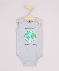Body-Infantil--Dono-do-Mundo-do-Papai-e-da-Mamae--Sem-Manga-Cinza-Mescla-9845089-Cinza_Mescla_1