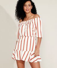 Vestido-Feminino-Curto-Ciganinha-Listrado-com-Cordao-Manga-3-4-Off-White-9942320-Off_White_1
