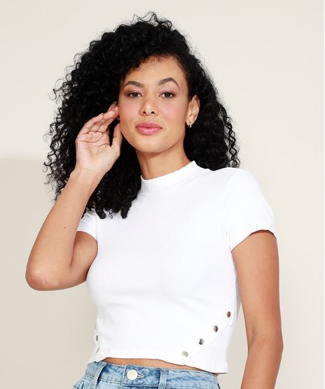 Blusa-Feminina-Canelada-com-Botoes-Manga-Curta-Gola-Alta-Off-White-9957943-Off_White_1