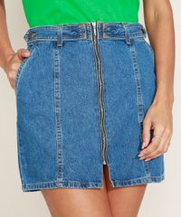 Saia-Jeans-Feminina-Curta-com-Ziper-Frontal-Azul-Medio-9964623-Azul_Medio_1