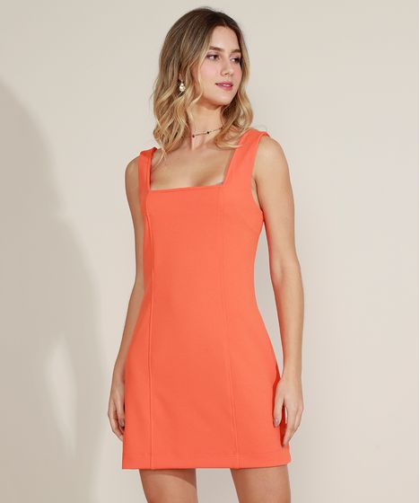 vestido laranja curto