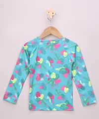 Blusa-de-praia-Infantil-Raglan-Estampada-de-Folhagens-com-Protecao-UV50--Rosa-9867352-Rosa_2