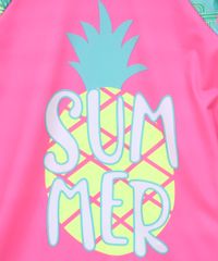 Blusa-de-praia-Infantil-Raglan-Estampada-de-Folhagens-com-Protecao-UV50--Rosa-9867352-Rosa_3