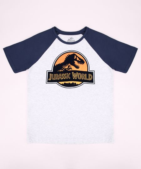 Camiseta-Juvenil-Raglan-Jurassic-World-Manga-Curta-Gola-Careca-Cinza-Mescla-Claro-9968440-Cinza_Mescla_Claro_1