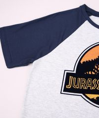Camiseta-Juvenil-Raglan-Jurassic-World-Manga-Curta-Gola-Careca-Cinza-Mescla-Claro-9968440-Cinza_Mescla_Claro_4