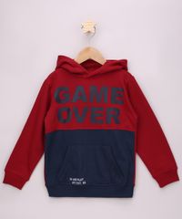 Blusao-de-Moletom-Infantil--Game-Over--com-Capuz-e-Bolso-Canguru-Vinho-9798292-Vinho_1
