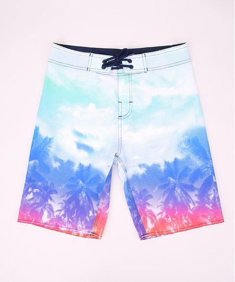 Bermuda-Surf-Juvenil-Estampada-de-Folhagens-Multicor-9962940-Multicor_1