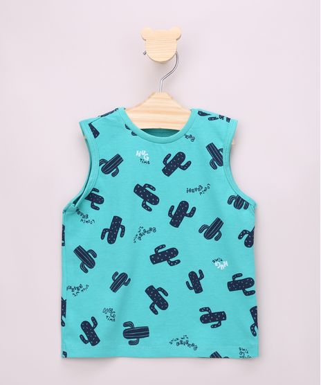 Regata-Infantil-Estampada-de-Cactos-Gola-Careca-Verde-Agua-9967104-Verde_Agua_1