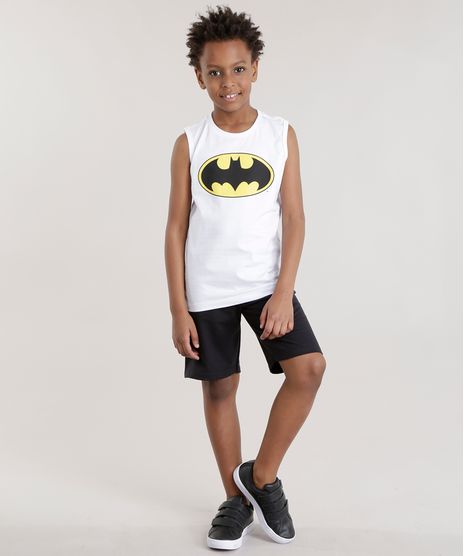 Conjunto-Batman-de-Regata-Branca---Bermuda-em-Moletom-Preta-8484293-Preto_1