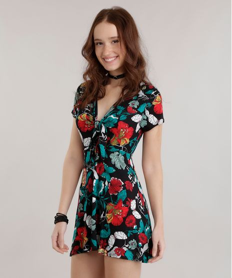 Vestido-Estampado-Floral-com-No-Preto-8713269-Preto_1
