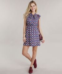 Vestido-com-Laco-Estampado-de-Borboletas-Azul-Marinho-8592792-Azul_Marinho_3